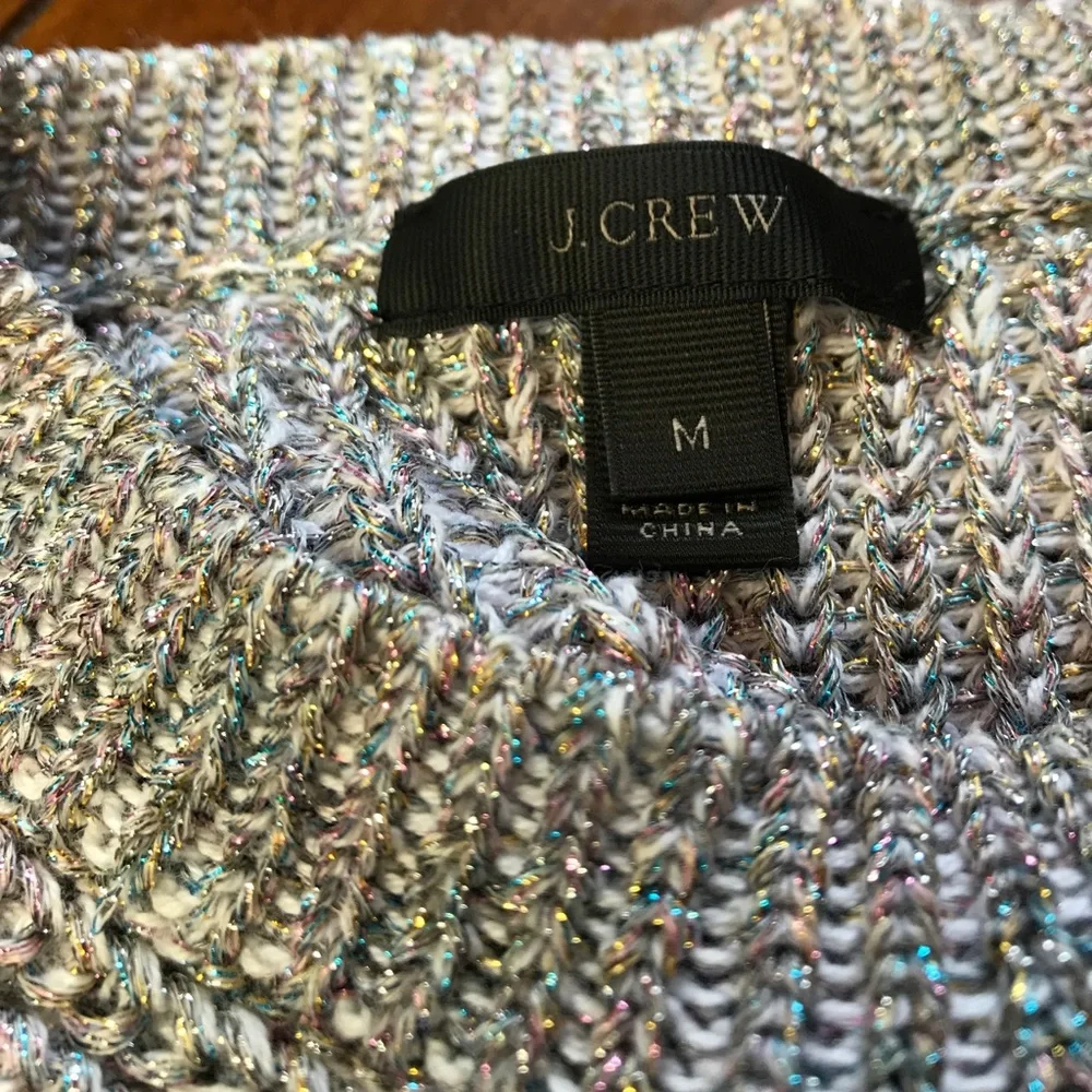 J. CREW Pastel Colored Shimmer Crew Sweater M